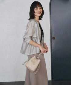 ICB 【接触冷感・速乾・洗える】 リヨセルナイロンワッシャー ノーカラーブルゾン