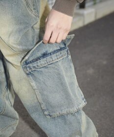 WEGO スウィッチングデニムカーゴパンツ