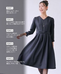 Tiaclasse L リボンウエスト切替ワンピース