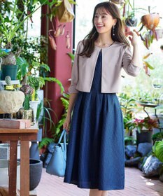 Tiaclasse L 【洗える】袖口リボンカットソーボレロカーディガン