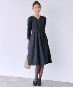 Tiaclasse L リボンウエスト切替ワンピース