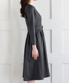 Tiaclasse L リボンウエスト切替ワンピース