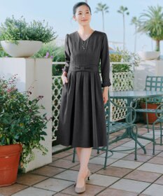 Tiaclasse L リボンウエスト切替ワンピース