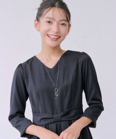 Tiaclasse L リボンウエスト切替ワンピース