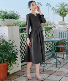 Tiaclasse L リボンウエスト切替ワンピース