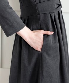 Tiaclasse L リボンウエスト切替ワンピース