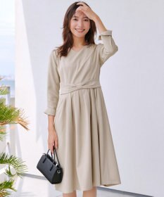 Tiaclasse L リボンウエスト切替ワンピース