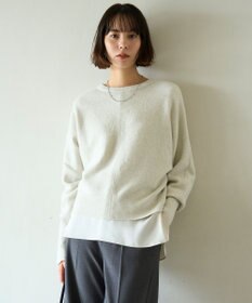 UNFILO 【前後着用 可能】ふわふわニット 2WAY パールボタンカーディガン