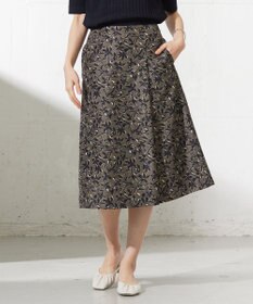 J.PRESS LADIES S 【洗える】ボタニカルプリント スカート