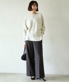 UNFILO 【前後着用 可能】ふわふわニット 2WAY パールボタンカーディガン