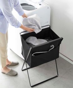tower 折り畳み高床式ランドリーバスケット タワー ブラック
