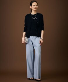 自由区 L 【アンサンブル対応】ハイツイストコットンアセテートリブノースリーブ プルオーバー