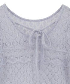 earth music&ecology キャットヤーン透かし編みニットプルオーバー