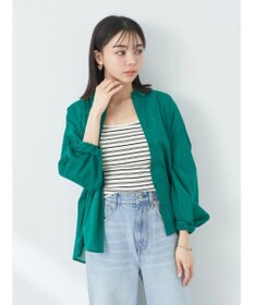 earth music&ecology コットンボイルギャザーシャツ