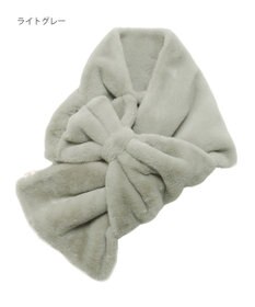 MOONBAT 【WEB限定ラッピング袋付】PAUL & JOE ACCESSOIRES フェイクファービッグリボンマフラー