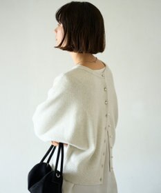 UNFILO 【前後着用 可能】ふわふわニット 2WAY パールボタンカーディガン
