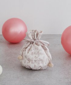 Maison de FLEUR リボンレオパード巾着ポーチ