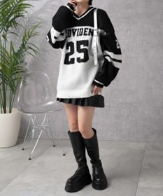 WEGO ナンバリングラインフラッフィーニット