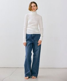 BEIGE， 【BEIGE,ecru/WEB限定・洗える】RIB TOPS /  コットンシルクハイネックトップス