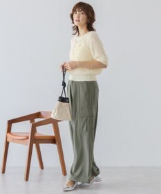 AMERICAN HOLIC モヘヤ風シアー半袖ニットトップス