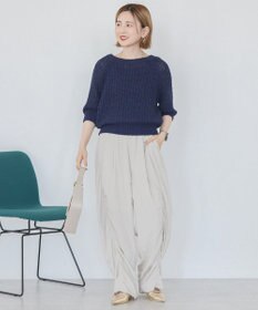 AMERICAN HOLIC モヘヤ風シアー半袖ニットトップス