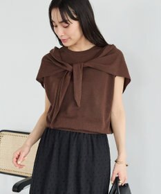 CRAFT STANDARD BOUTIQUE 【2点SET】ストール付きノースリーブニットプルオーバー