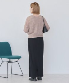 AMERICAN HOLIC モヘヤ風シアー半袖ニットトップス