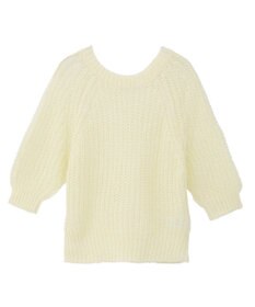 AMERICAN HOLIC モヘヤ風シアー半袖ニットトップス