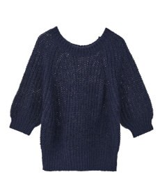 AMERICAN HOLIC モヘヤ風シアー半袖ニットトップス