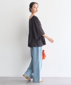 earth music&ecology 【WEB・一部店舗限定】【綿100％】レース＆ピンタックポンチョ