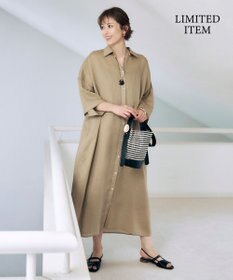 自由区 【カタログ掲載・WEB限定・接触冷感・洗える】シアーラミーローンシャツ ワンピース