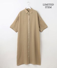 自由区 【カタログ掲載・WEB限定・接触冷感・洗える】シアーラミーローンシャツ ワンピース