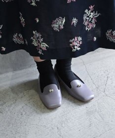 muuc ビーズモチーフのスクエアシューズ