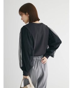 Green Parks 袖チュールドッキングリブプルオーバー