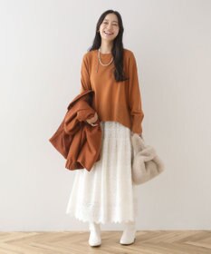 Green Parks ニットフード付きウーリーブルゾン