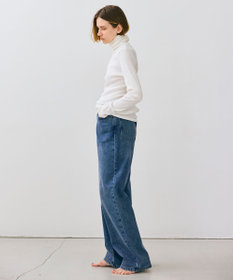 BEIGE， 【BEIGE,ecru/WEB限定・洗える】RIB TOPS /  コットンシルクハイネックトップス