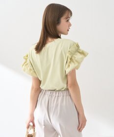 earth music&ecology 【接触冷感/洗濯機可】ギャザーフリルスリーブカットソー