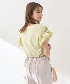 earth music&ecology 【接触冷感/洗濯機可】ギャザーフリルスリーブカットソー