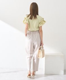 earth music&ecology 【接触冷感/洗濯機可】ギャザーフリルスリーブカットソー