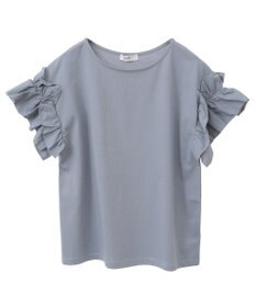 earth music&ecology 【接触冷感/洗濯機可】ギャザーフリルスリーブカットソー