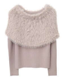 earth music&ecology ＳＥＴ２点ケープ＋リブニットプルオーバー