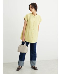 Green Parks フレンチスリーブタックブラウス