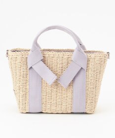 LA BAGAGERIE 【maison vert】 【ペーパー素材・多収納】リボンハンドル2WAYかごバッグ