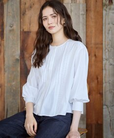 23区 S 【SLOW/一部店舗限定】ウォッシュドコットンサテン ブラウス