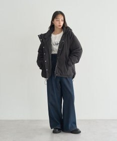 earth music&ecology フーデットパファーコート