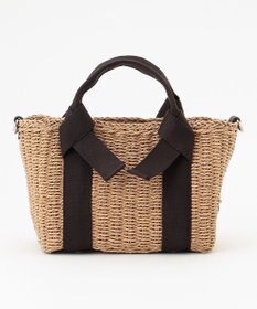 LA BAGAGERIE 【maison vert】 【ペーパー素材・多収納】リボンハンドル2WAYかごバッグ