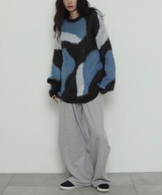 WEGO 【2025年秋冬新作】シャギーパターンニットBIGプルオーバー