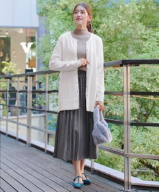 Tiaclasse 【洗える】きらボタンロングカーディガン