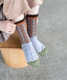 COQ BAMBI DOTS リバーシブルファーソックス