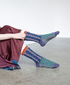 COQ BAMBI DOTS リバーシブルファーソックス